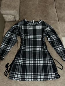 Plaid Long Sleeve Mini Dress