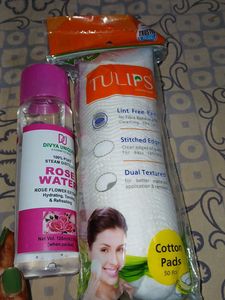 Rose Water & Cotton Pads