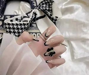 Press-On Nails with Bow Accents