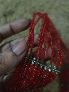 Vintage Brass And Glass Beads Necklace