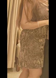 Brown Velvet Mini Dress