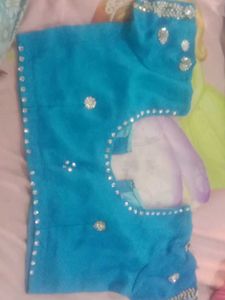 Sky Blue Stone Saree