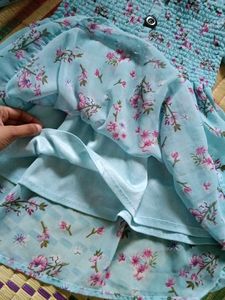 A Blue Royal Empire Style Dress