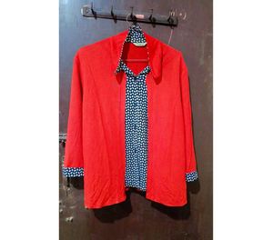 Red &amp; Black Polka Fusion Top