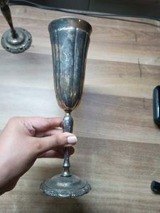 vintage silver-plated wine goblets