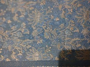 Resham Work Blue Saree ( Pure Chiffon)