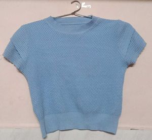 Blue Knit Top