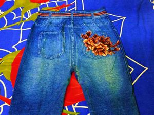 Floral Printed Jeans