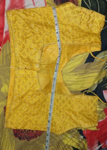 Yellow Readymade Saree Blouse