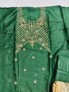 Emerald Green Embroidered Dupatta