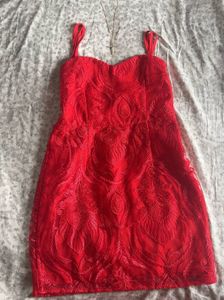 Red Lace Mini Dress