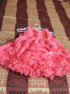 Coral Ruffle Party Dress