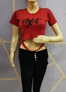 Beautiful Trendy Maroon Crop Top With Front Design
