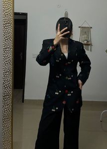 Fairy FLORAL Hand EMBROIDERED Vintage  Blazer
