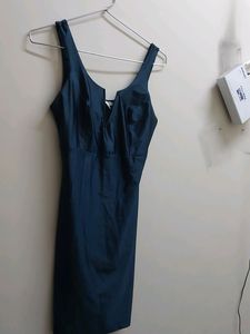 Dark Green Dress (Deep Neck)