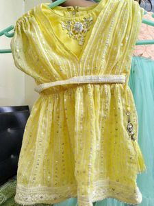 Lemon Yellow Party Wear Garara Set🥰