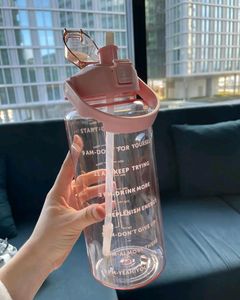 🔥2 L Motivational Water Bottle With Sipper
