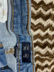 Two-Tone Denim Mini Skirt