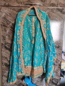 Bridal Wear Suit Set With Heavy Dupatta