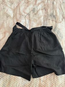 Black belted shorts