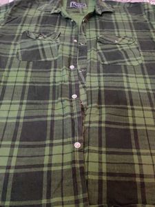 Green Plaid Flannel Shirt