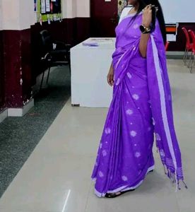 purple saree with blouse