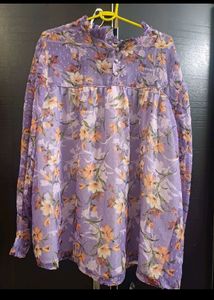 Purple Top With Beautiful Sleeves