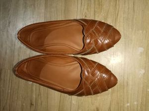 Brown Woven Flats