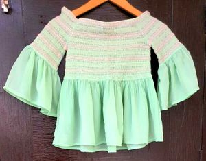 Mint Green Off-Shoulder Top