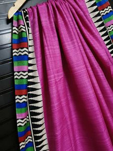 Elegant Pink Dupatta with Paisley Border