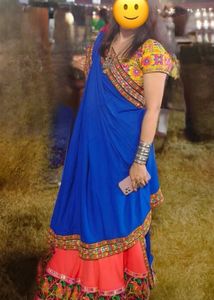 Embroidered Blue Navratri Chaniya Choli