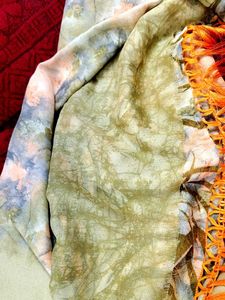 Floral Print Dupatta with Tassels