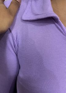 Cute Purple Collared Top