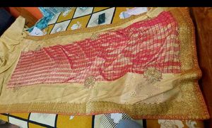 Red And Golden Designer Saree