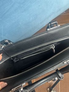 LYN Black Leather Satchel With A Missing Fitting