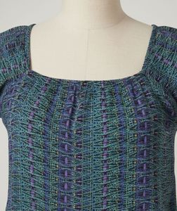 Abstract Print Patterned Blue Top