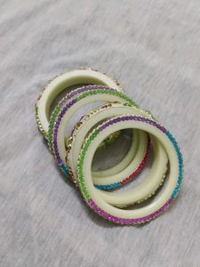 Colorful Crystal Bangle Set