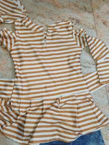 Stylish Cold Shoulder Top With Jeans For Sale
