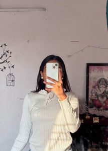 Ribbed Knit white Top