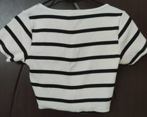 Black And White Crop Top