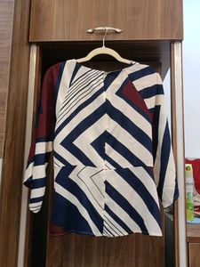 Striped Tie-Front Blouse