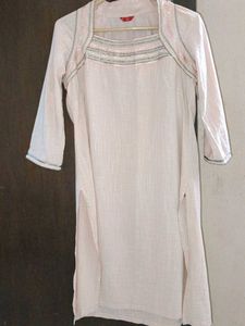 Festive Peach Embroided Kurti(W)