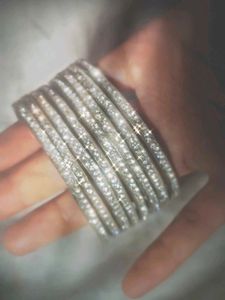 diamond silver bangles