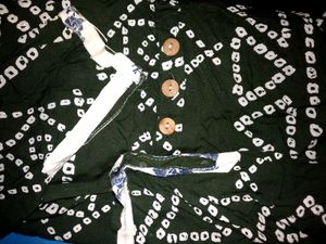 Olive Green Printed Kurti