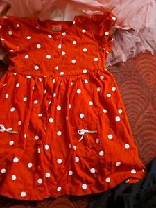 Cute Orange Polka Dot Baby Dress