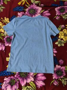 Blue Ribbed T-Shirt