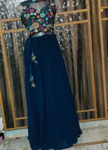 Navy Blue Lehenga Choli With Strap Duppata