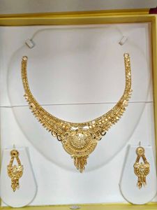 1 Gram Gold Plated Traditional Bridal Necklace Set