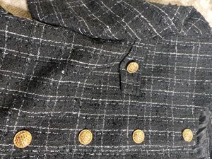 Tweed Style Jacket with Gold Buttons