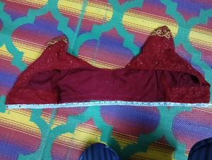 Red Embroidered Sari Blouse